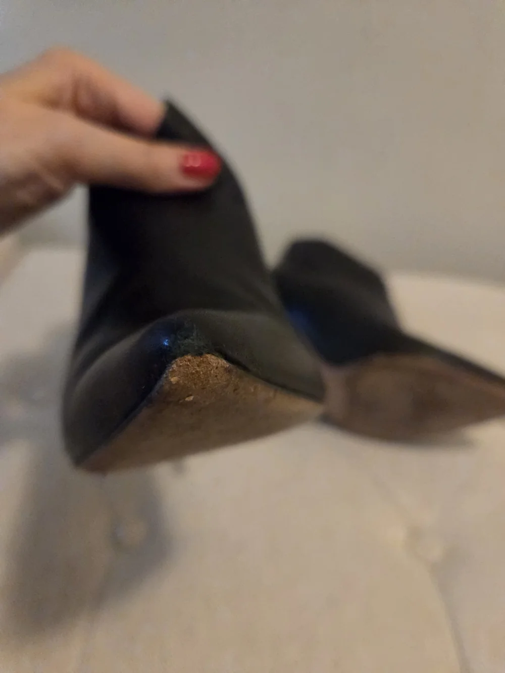 Women's Black Pointed Leather Ankle Booties with Stiletto Heel Made In ITALY.